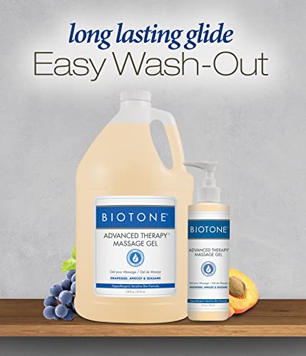 BIOTONE Advanced Therapy Massage Gel - 8 Fl Oz Hypoallergenic, Silky Glide, Oil-Free