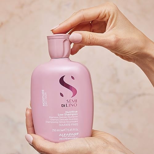 Alfaparf Milano Semi Di Lino Moisture Nutritive Sulfate Free Shampoo for Dry Hair - Paraben and Paraffin Free - Safe on Color Treated Hair - Professional Salon Quality