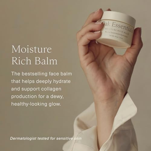 Oak Essentials Moisture Rich Face Balm | Hydrating Balm-to-Oil, 1.4 Oz