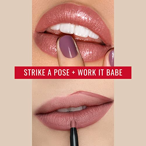 Runway Rogue LuxGloss Kit with Moisturizing Lip Gloss Tube, Strike a Pose and Lip Liner Pencil, Work it Babe