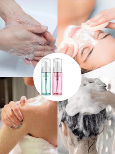 2 Pack Travel Foam Dispenser Bottles 60ml Refillable Hand & Facial Soap