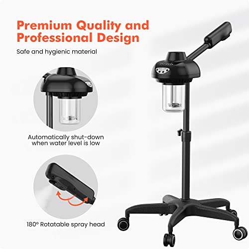 TASALON Professional Facial Steamer with Ozone & Wheels