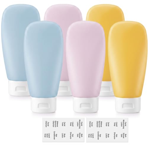 Travel Bottles Set - Multicolor Leakproof TSA Approved 2oz Toiletry Containers