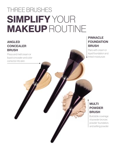 Anisa Beauty 3-Piece Makeup Brush Set | Foundation, Powder & Concealer