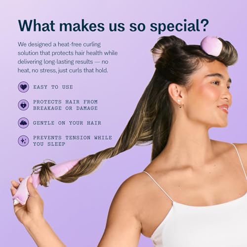 Gimme Beauty Chill Curl Heatless Flex Rods for Thick Hair - 4 Pack