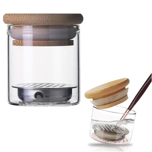 BRAVIKERLY Nail Art Cleaning Cup with Stainless Steel Filter
