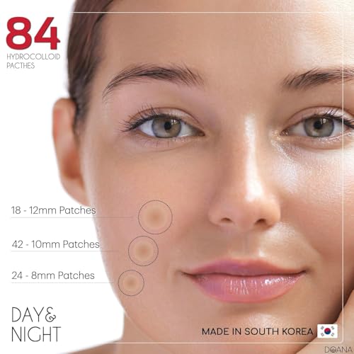 Korean Pimple Patches - 84 Count / Made in KOREA - Absorbing Hydrocolloid 3 Size Acne Patches for Blemishes. Zits Cover, Spot Stickers for Face and Body, Day and Night, Round Shape