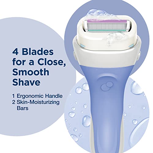 Schick Intuition Pure Nourishment Razors for Women | 1 Razor & 2 Intuition Razor Blades Refill with Organic Cocoa Butter (Pack of 2)