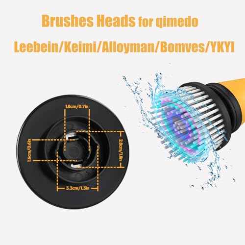 qimedo Battery Electric Tile Floor Scrubber Brushes Heads, 8-in-1 Electric Spin Scrubber Replacement Brush Heads for qimedo, Leebein, Keimi, Alloyman, Bomves, YKYI, BEI & Hong