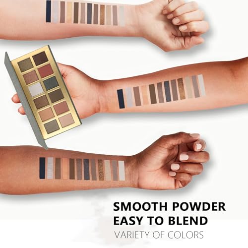 12 Colors Naked Eyeshadow Makeup Palette Matte & Pearlescent Make Up Pallet with Mirror Highly Pigmented Long Lasting Waterproof Travel Size Gift Kit