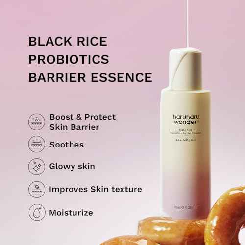 haruharu Wonder Black Rice Probiotics Barrier Essence, Travel Size, Skin Flooding & Layering, Strengthen Skin Barrier, Soothing, Plumping, Holiday Stocking Stuffer, Korean Skincare, 1.01 fl. oz