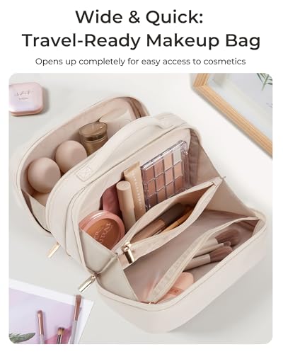 BAGSMART Travel Makeup Bag Organizer with Multiple Compartments