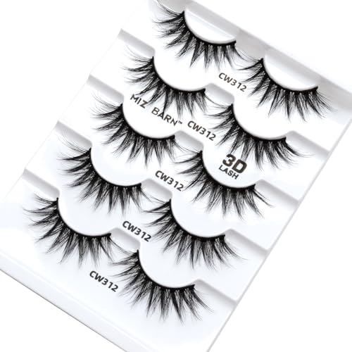 Miz Barn 3D Cashmere Lashes - 5 Pairs Cat Eye Wispy
