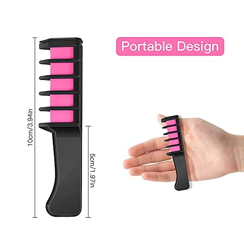 Hair Chalk Comb for Girls - 10 Pc Temporary Washable Color Set