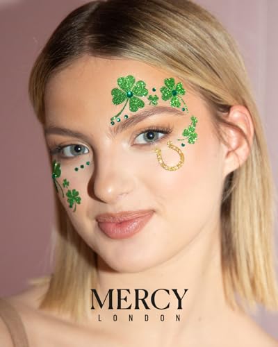 Mercy London Green Clover Face Jewels Stick On