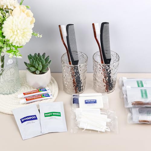50 Sets Toiletry Kits Homeless Personal Hygiene Kit Bulk Homeless Care Package Supplies Travel Toiletry Kit Homeless Hygiene Kit Bulk for Men Women Charity Disposable Toiletry Kit(8-IN-1)