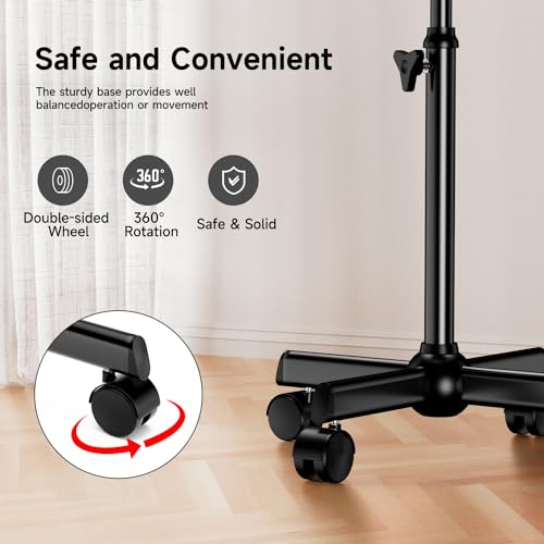 Salon Cart with Adjustable Height Tray on Wheels
