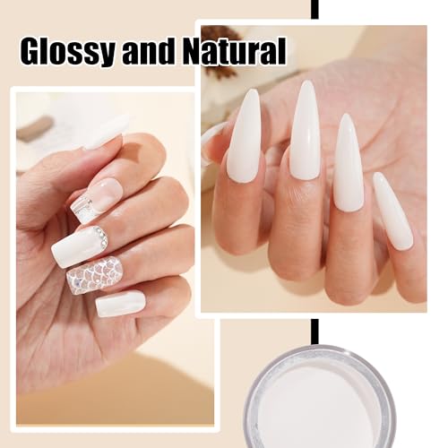 Milk White Nail Dipping Powder - Fast Drying No UV Lamp Required, 1 oz