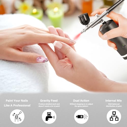 Cordless Airbrush Kit with Compressor - 48PSI Rechargeable