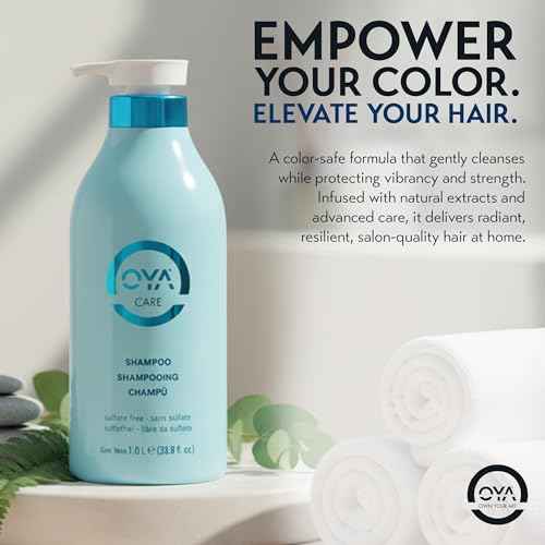 OYA Gentle Moisturizing Shampoo for Color Treated, Dry, Damaged & Normal Hair ? Sulfate-Free Hydrating Cleanser with Sea Kelp, Green Tea & Panthenol ? Professional Hair Care Formula ? 1L / 33.8 fl oz