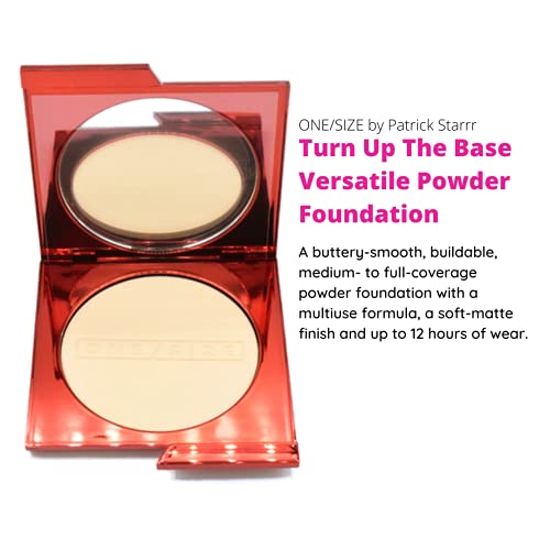 One size Patrick Starrr Turn Up The Base Versatile Powder Foundation - Light 3 (NG) Light, Neutral Golden Undertones Face Pressed Makeup Medium-to-Full Coverage, Soft Matte Finish 0.28 Ounce