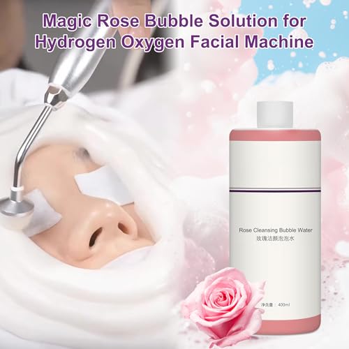 Oxygen Bubbles Facial Cleansing Solution for Hydrogen Oxygen Bubble Machine, Magic Bubble Cleaning Moisturizing and Oil Control Water Element Serum Liquid (Rose)