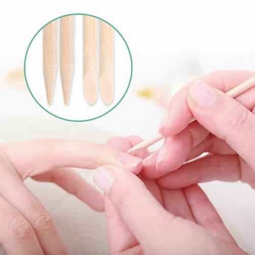 800 Pcs Orange Wood Sticks for Nails, Double Sided Multi-Use Wooden Cuticle Pusher Sticks Disposable Manicure Pedicure Tool Cuticle Stick for Nails, Eyebrow Waxing, Facial Hair Removal
