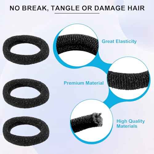 400 PCS Baby Hair Ties ? No Damage Elastic Ponytail Holders, Soft Seamless Multicolor Hair Bands for Toddlers and Girls, Baby Hair Accessories (Black)