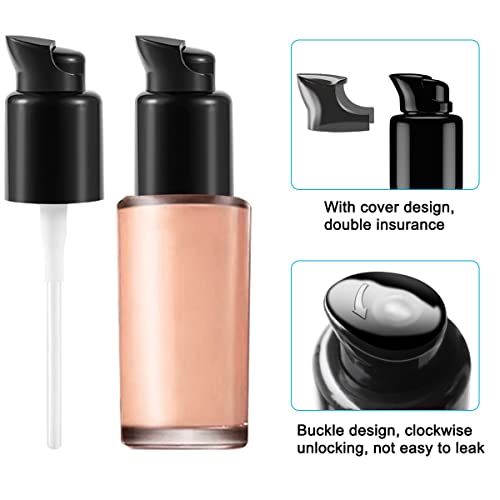 4 Pcs Replacement Foundation Pump Compatible with Maybelline Fit Me Liquid Foundation, Plastic Cosmetic Liquid Foundation Make-Up Pump Replacement Tool(with Spoon, Dropper, Funnel)