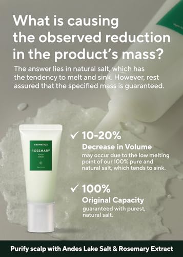 AROMATICA Rosemary Scalp Scrub 165g | Salt Exfoliator for Oily Scalp