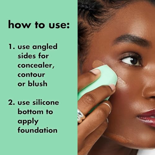 e.l.f. Angled Silicone Face Sponge, Angled Design For Cream & Liquid Blush, Bronzer, Foundation & Concealer, Vegan & Cruelty-free