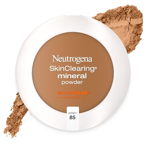 Neutrogena SkinClearing Pressed Powder Compact - Acne Makeup with Salicylic Acid, Honey 85