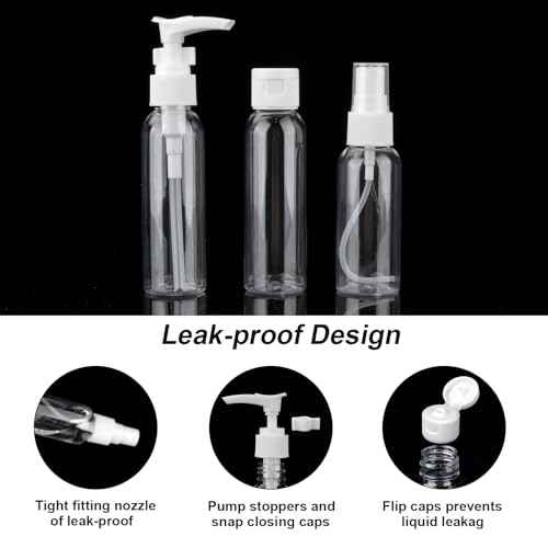 Cosywell Travel Size Bottles for Toiletries 13 Pack 2oz TSA Approved Toiletry Bottles Leak Proof Travel Kit for Women Shampoo Lotion Skincare Cosmetic Container Travel Essentials(White)