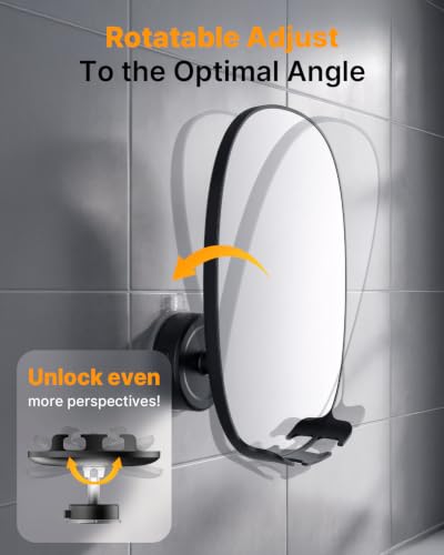 Fogless Shower Mirror with Suction & Razor Holders