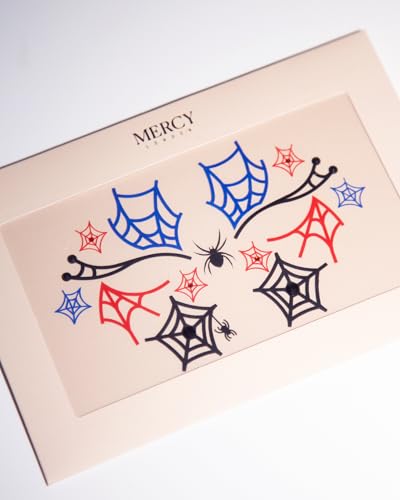 Mercy London Spiderweb Face Gems - Red, Blue & Black Stick-On Crystals