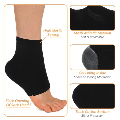 4 Pairs Moisturizing Gel Heel Socks for Dry Cracked Feet