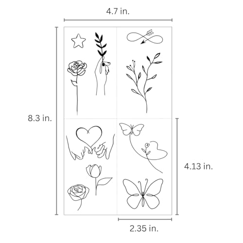 One Grace Mini Fine Line Temporary Tattoos - Waterproof