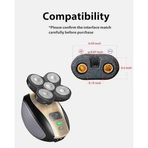 5V USB Charger Cable for Freebird Head Shaver Kit, wotdmu Charger Cable Compatible with FlexSeries Electric Head Hair Shaver for Freedom Grooming Charging, with 1 Cleaning Brush, 3.3ft Power Cord