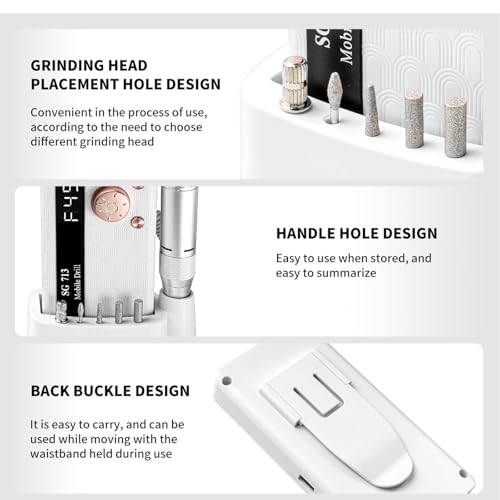 Professional Nail Drill Kit with 45000RPM Motor, 13 Bits & 56 Sanding Bands, Rechargeable & Portable for Acrylic Gel Nails