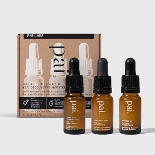 Pai Skincare - Booster Discovery Kit | Stabilised Vitamin C + Hyaluronic Acid + Peptides | Natural, Vegan, Sensitive Skincare (3 Piece Set)
