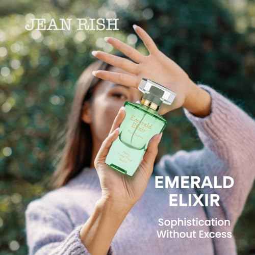 Jean Rish Emerald Elixir, Eau De Parfum for Women (3.4 Fl Oz / 100ml) with Peony, Ylang Ylang, Vanilla - Long Lasting and Luxury Fragrance, Made in USA