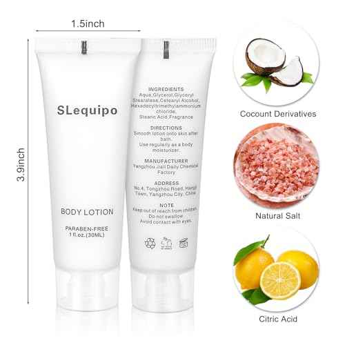 Travel Size Body Lotion Bulk (1 fl oz, 200 Pack), Refreshing Hotel Body Lotion, Mini and Small Size Body Lotion, Guest Hotel Toiletries in Bulk - Mini Body Lotion, Clear Container
