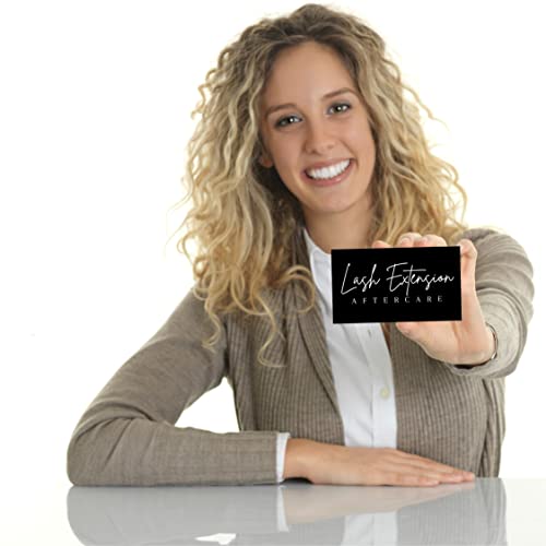 Lash Aftercare Extension Cards | 50 Pack | Eyelash False 2 x 3.5¡± inches Symbols 2-3 Week Refill Instructions Minimalist White and Black How to Care for Your Extensions lash Artists Hand to customers