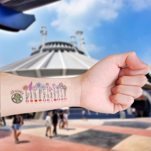 Epcot Drinking Around the World Temporary Tattoos Pack of 8
