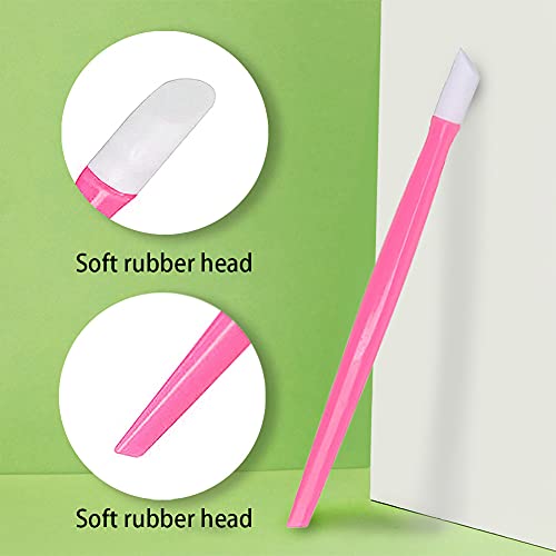 Plastic Cuticle Pusher Nail Tool - Soft 'N Style Pink & Purple Variation