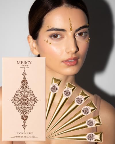 Henna Cones by MERCY LONDON – 6 Pre-Mixed Natural Mehandi