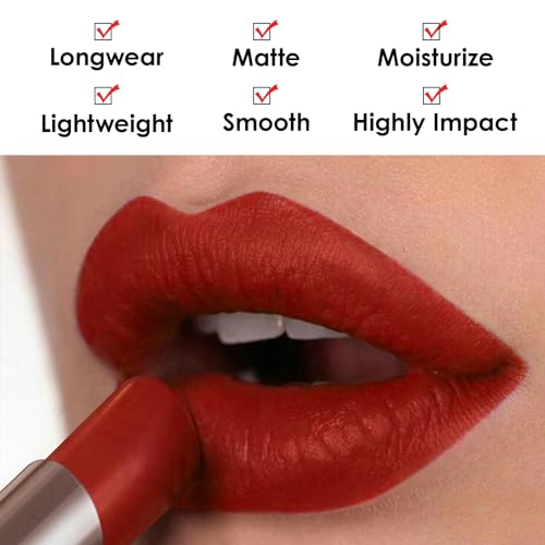 CARSLAN Matte Lipstick Hydrating Lip Color Makeup, Highly Pigmented Lipstick with Moisturizing Formula, Lightweight, Smooth, M25