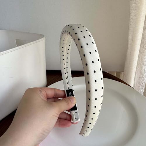 Polka Dot Headband for Women - Retro Black & White 2-Pack