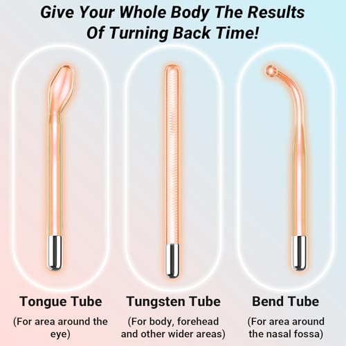 TUMAKOU High Frequency Facial Wand with 6 Glass Tubes