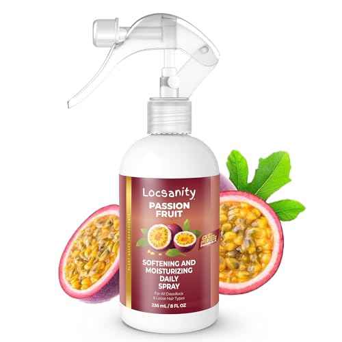 Locsanity Daily Moisturizing Spray for Dull, Dry Locs ? Passion Fruit Hair and Scalp Moisturizer for Dreadlocks, Sisterlocks, Microlocks, Braids to Control Oil and Frizz (8 fl oz)